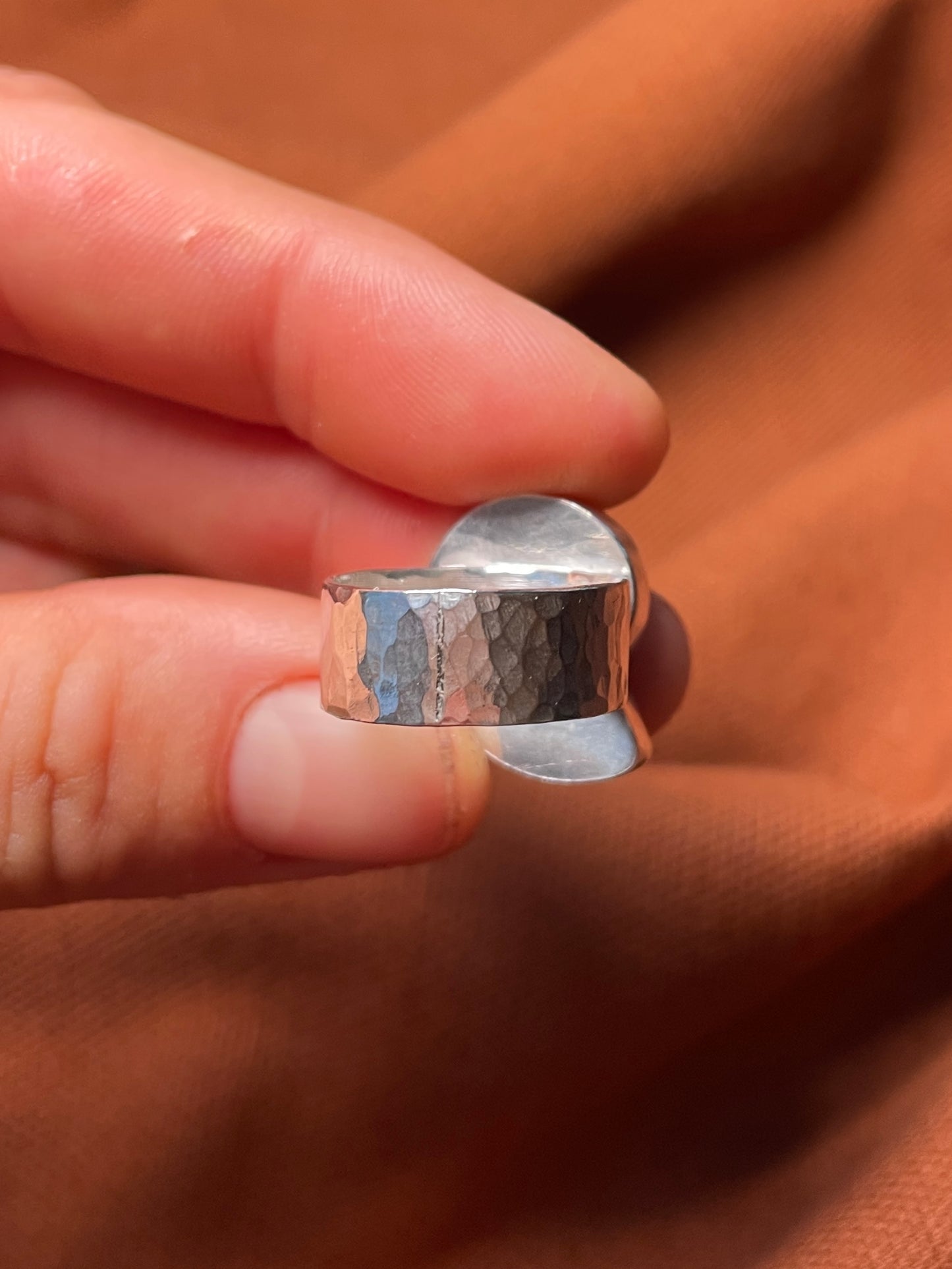 Hammered Ammonite Ring
