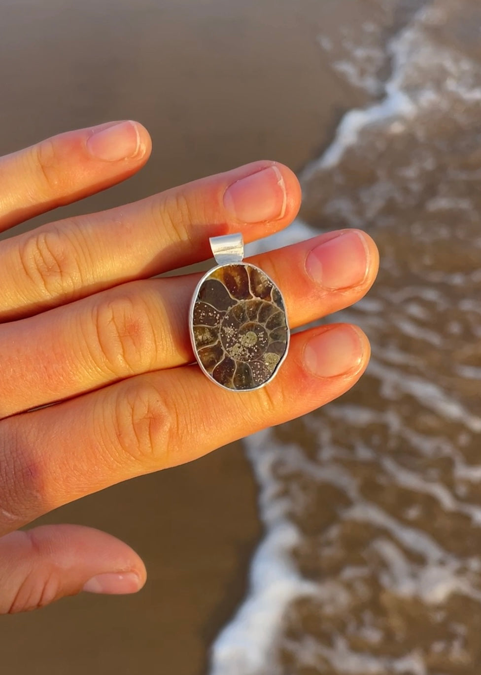 Oval Ammonite Pendant