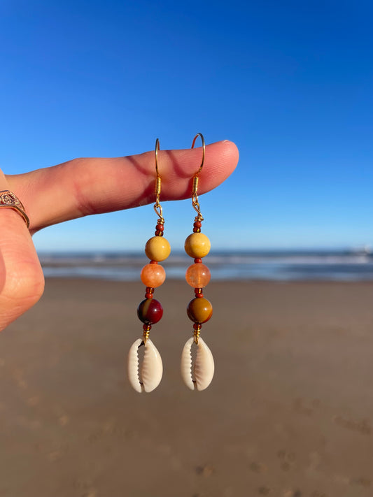 Sunset Cowrie Earrings