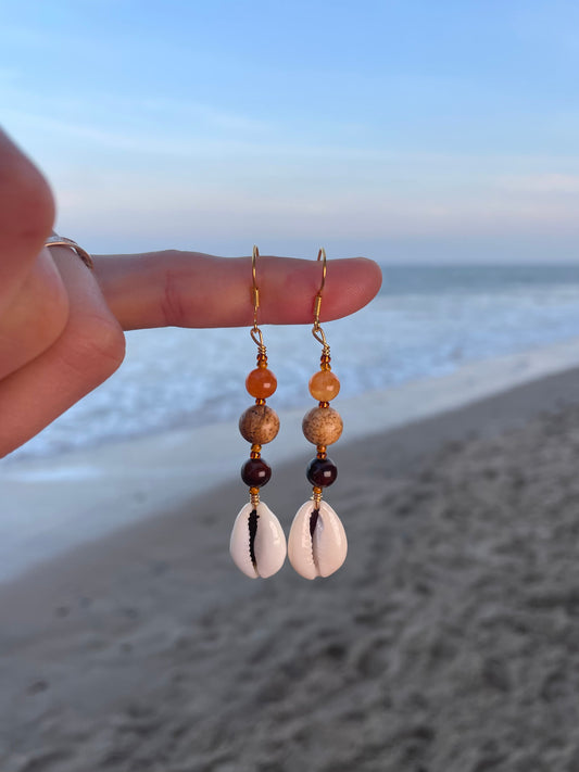 Sunrise Cowrie Earrings