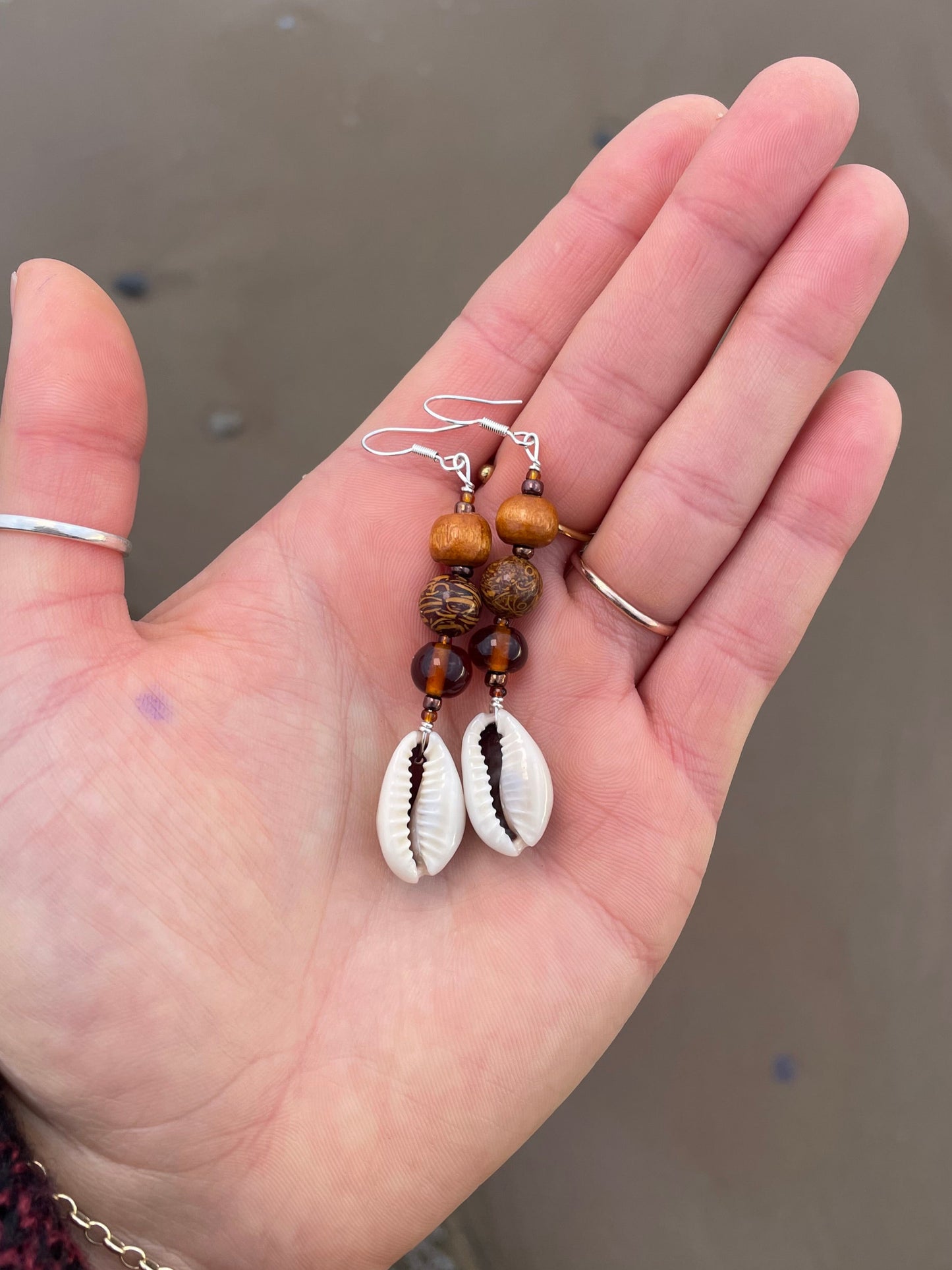 Earthy Cowrie Earrings