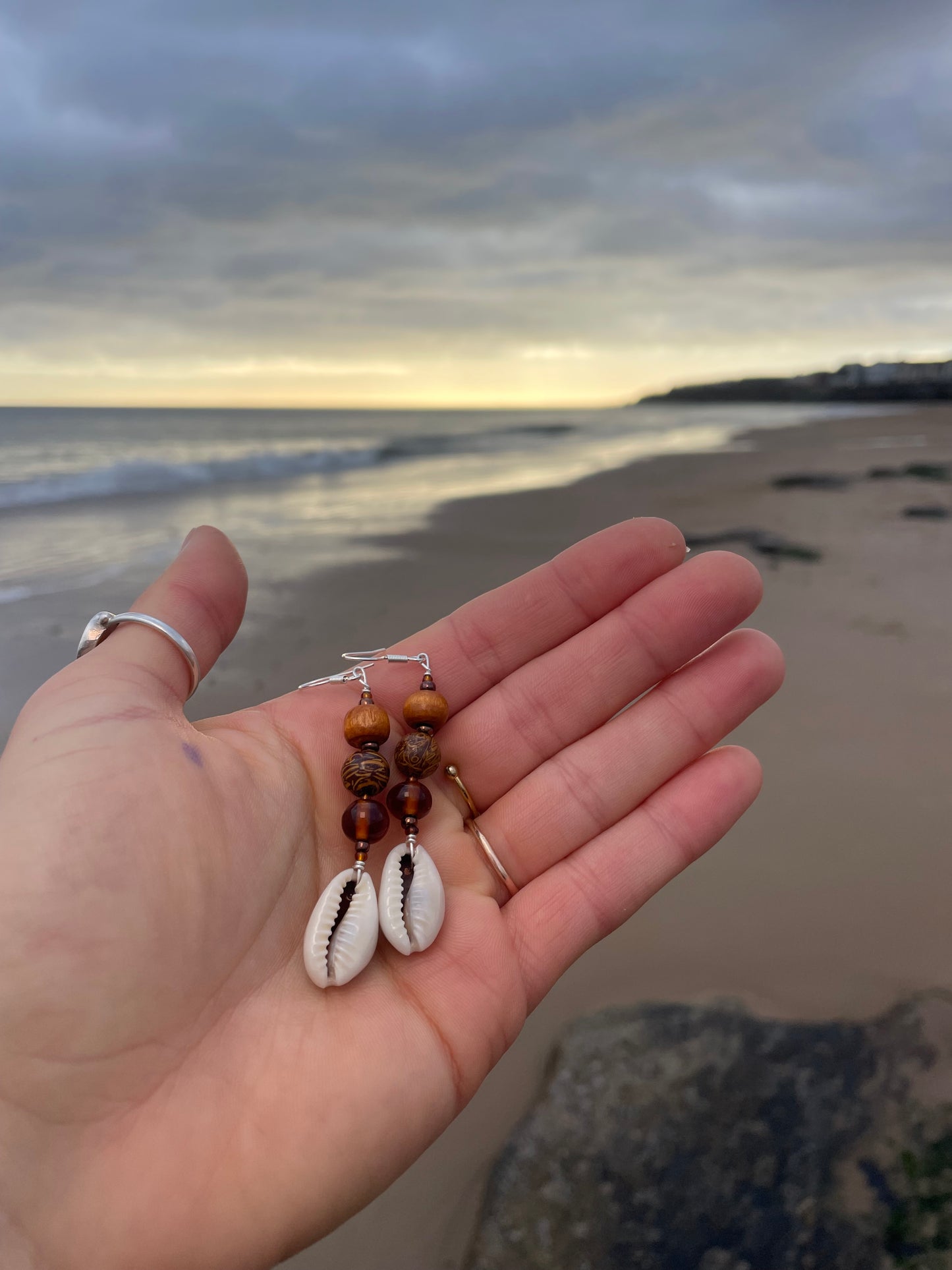 Earthy Cowrie Earrings