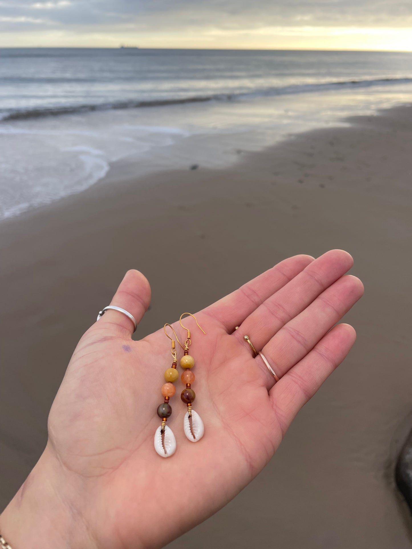 Sunset Cowrie Earrings